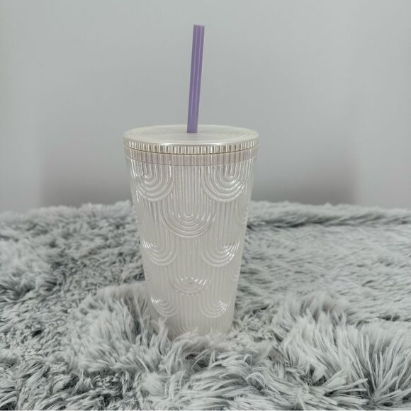 Starbucks 2023 Spring White Mermaid Siren Shell Wave Grande Tumbler 160z Cup NWT - Picture 5 of 5